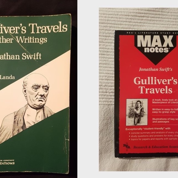 3 Books - "Gulliver's Travels" by Jonathan Swift + Max Notes + Barron's Notes - Picture 1 of 7